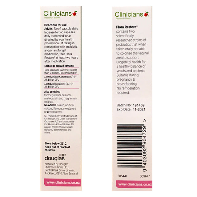 Clinicians Flora Restore 30 Capsules