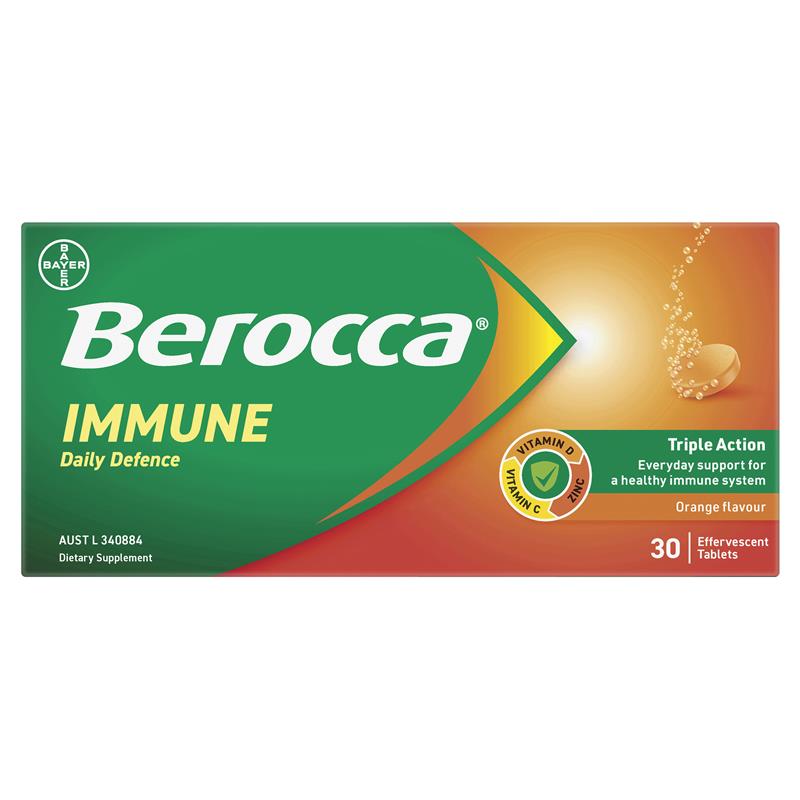 Berocca Immune Daily Defence Orange - 30 Effervescent Tablets