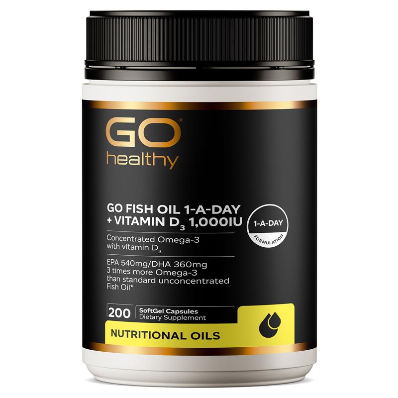 GO HEALTHY FISH OIL 1 A DAY 200 CAPSULES