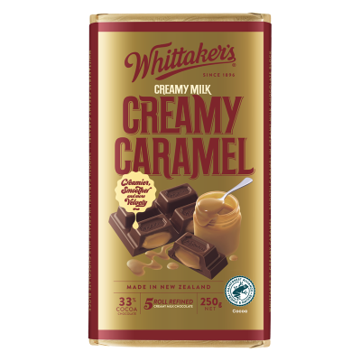 Whittaker's Creamy Caramel 33% Cocoa Milk Chocolate Block 250g