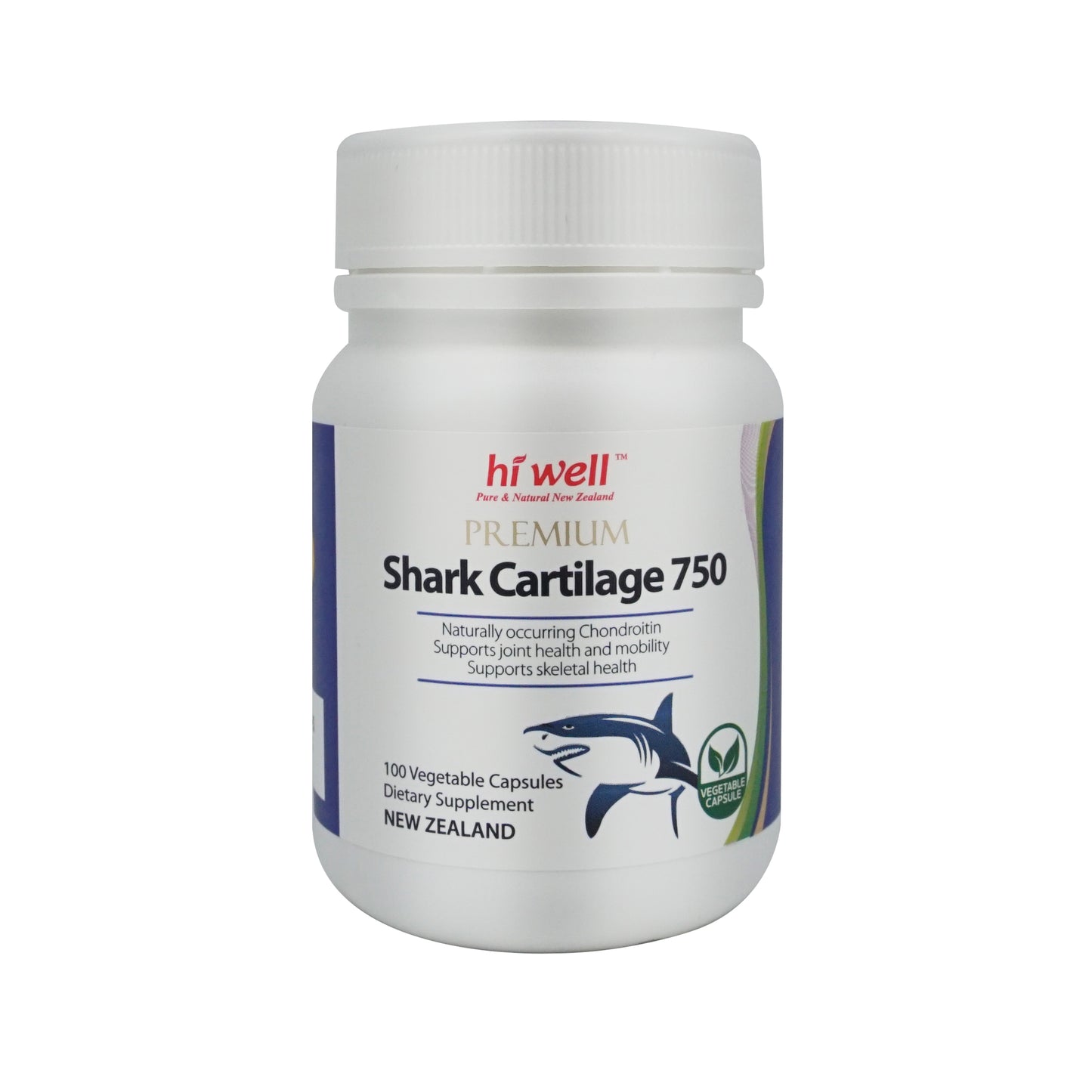 Hi Well Premium Shark Cartilage 750 100 Vege Capsules