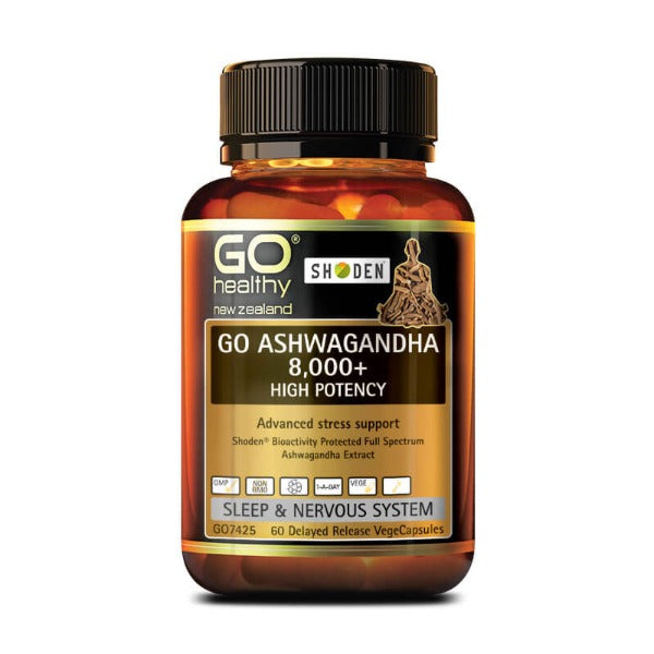 GO HEALTHY ASHWAGANDHA 8000+ HIGH POTENCY 60 CAPSULES