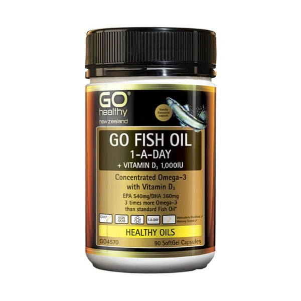 GO HEALTHY FISH OIL 1 A DAY 90 CAPSULES