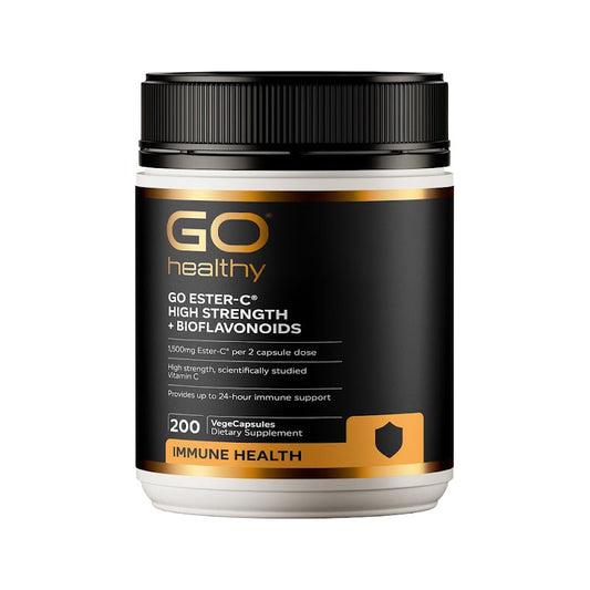 GO Healthy エスターC 高濃度ビタミンC + バイオフラボノイド 200 カプセル