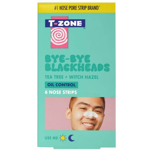 T-Zone Bye Bye Blackheads Tea Tree + Witch Hazel Nose Pore Strips (6 Pack)