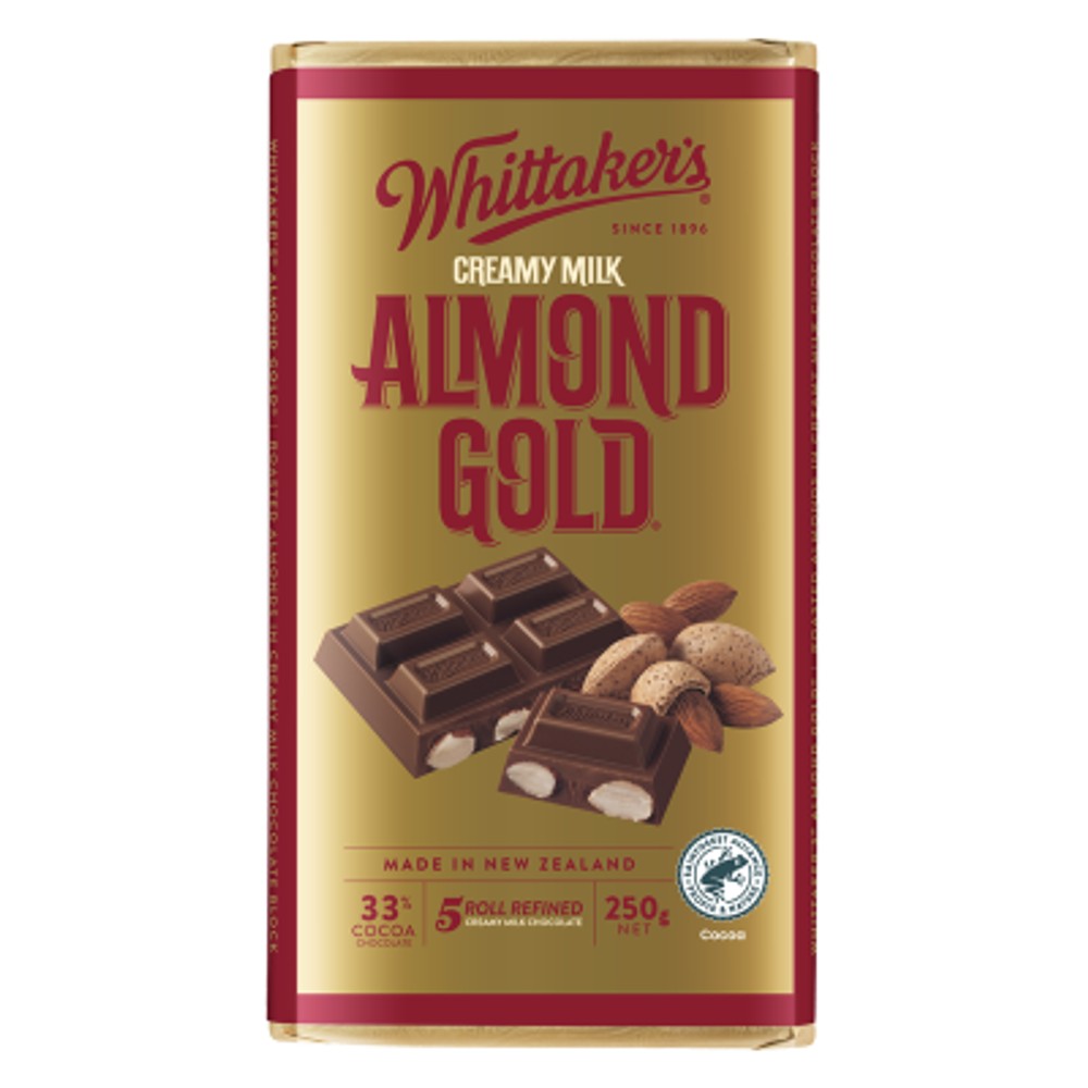 Almond Gold 33% Cocoa Milk Chocolate Block (250g)