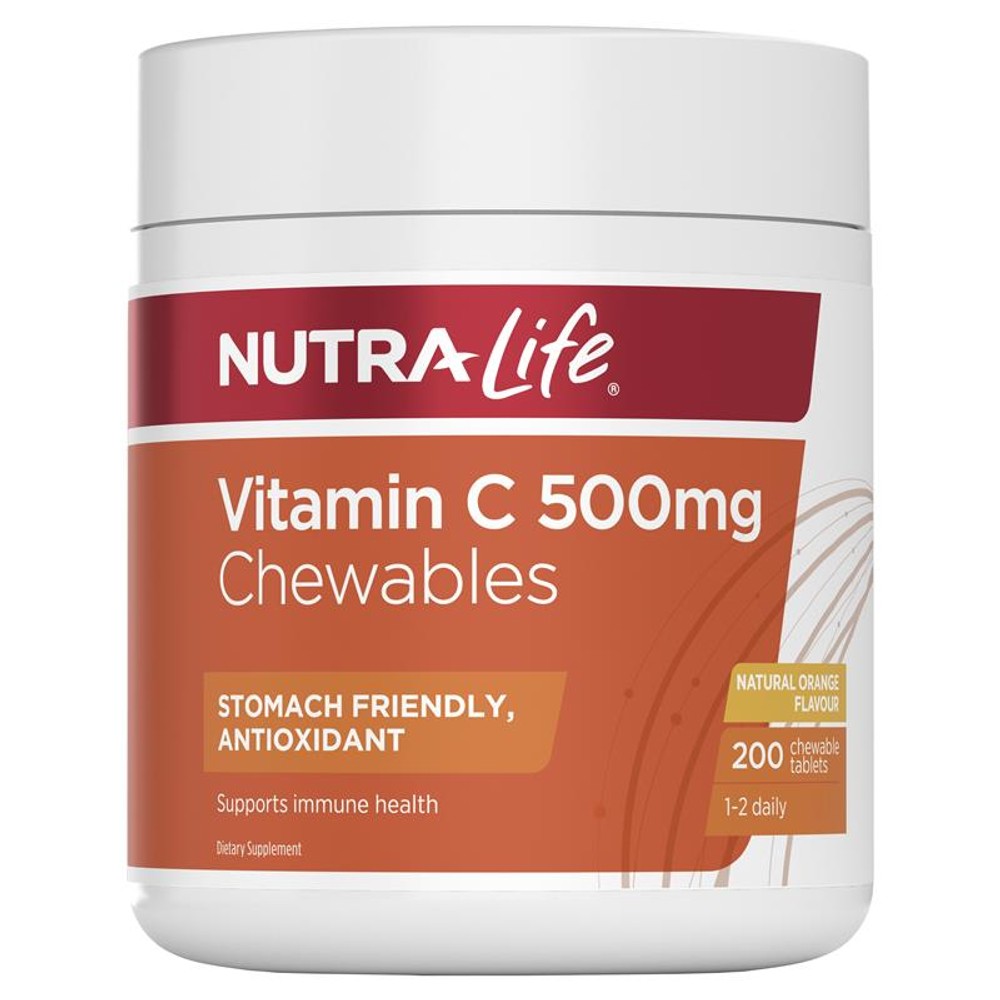 Vitamin C 500mg Chewable Tablets (200 Count) - Daily Wellness
