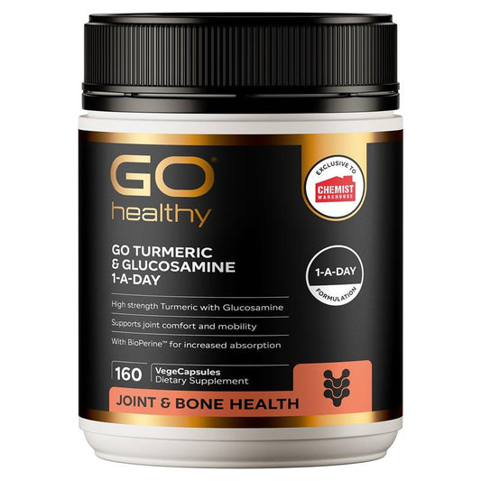 GO Healthy Turmeric & Glucosamine 1-A-Day 160 Capsules Exclusive Size