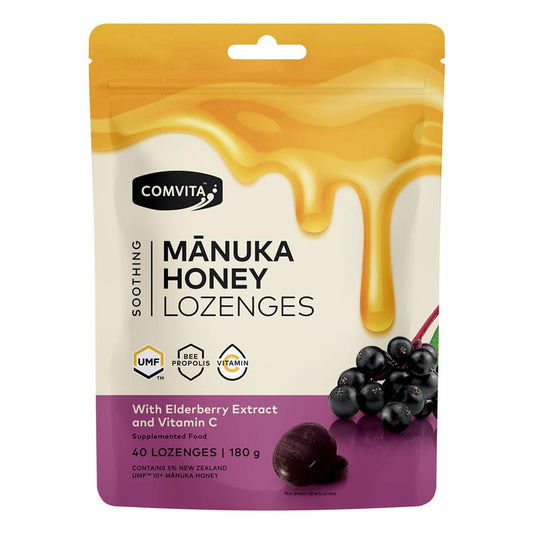 Manuka Honey Lozenges with Elderberry Extract 40 Lozenges