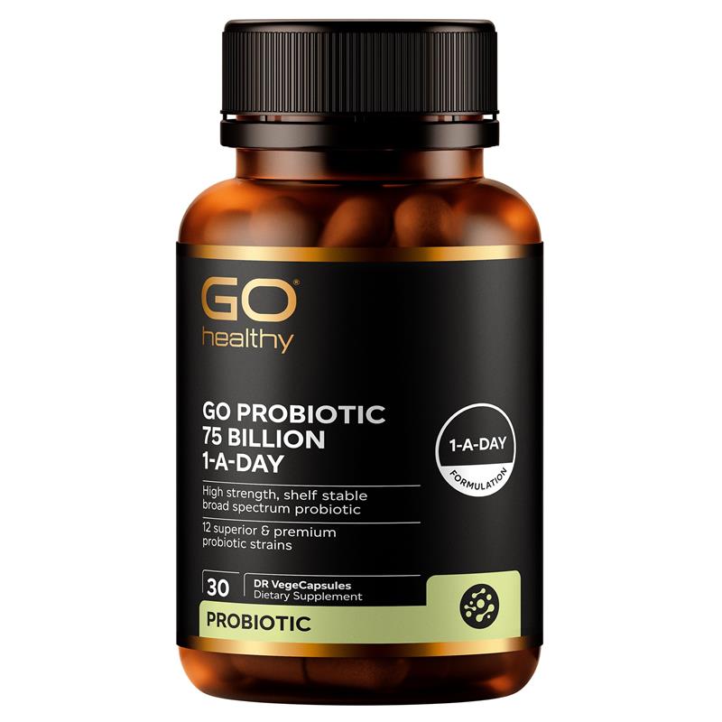 GO Healthy Probiotic 75 Billion 1-A-Day 30 VegeCapsules