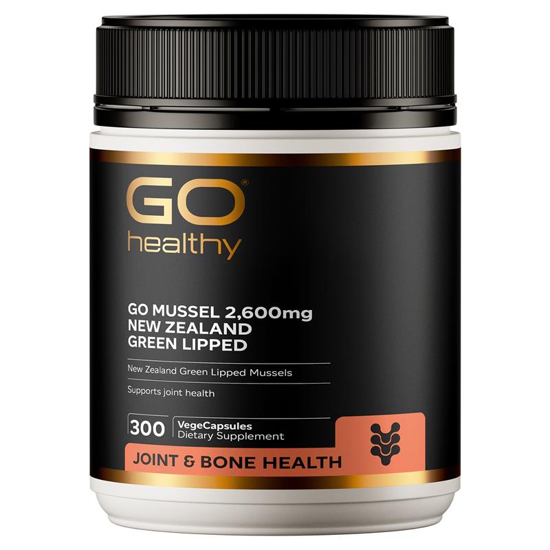GO Healthy Mussel 2600mg New Zealand Green Lipped 300 VegeCapsules