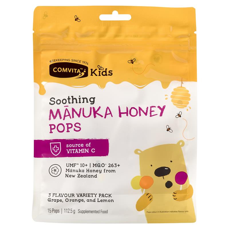Comvita Kids UMF 10+ Manuka Honey Soothing Pops 15 Pack
