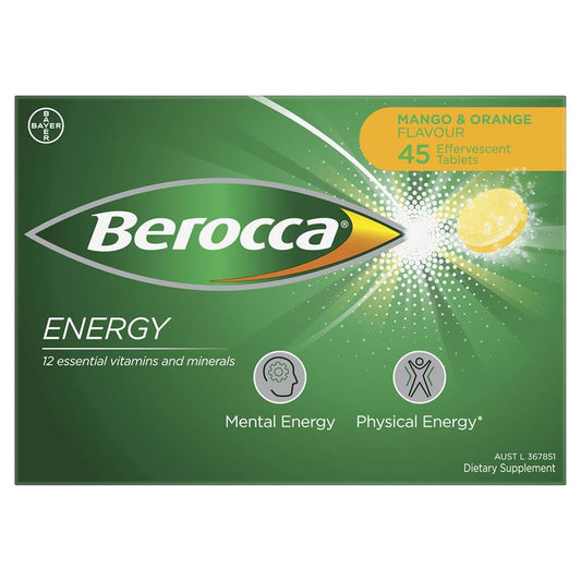 Berocca Energy Mango & Orange 45 Effervescent Tablets