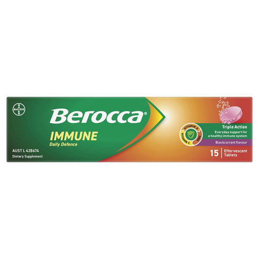 Berocca Immune Daily Defence Blackcurrant - 15 Effervescent Tablets