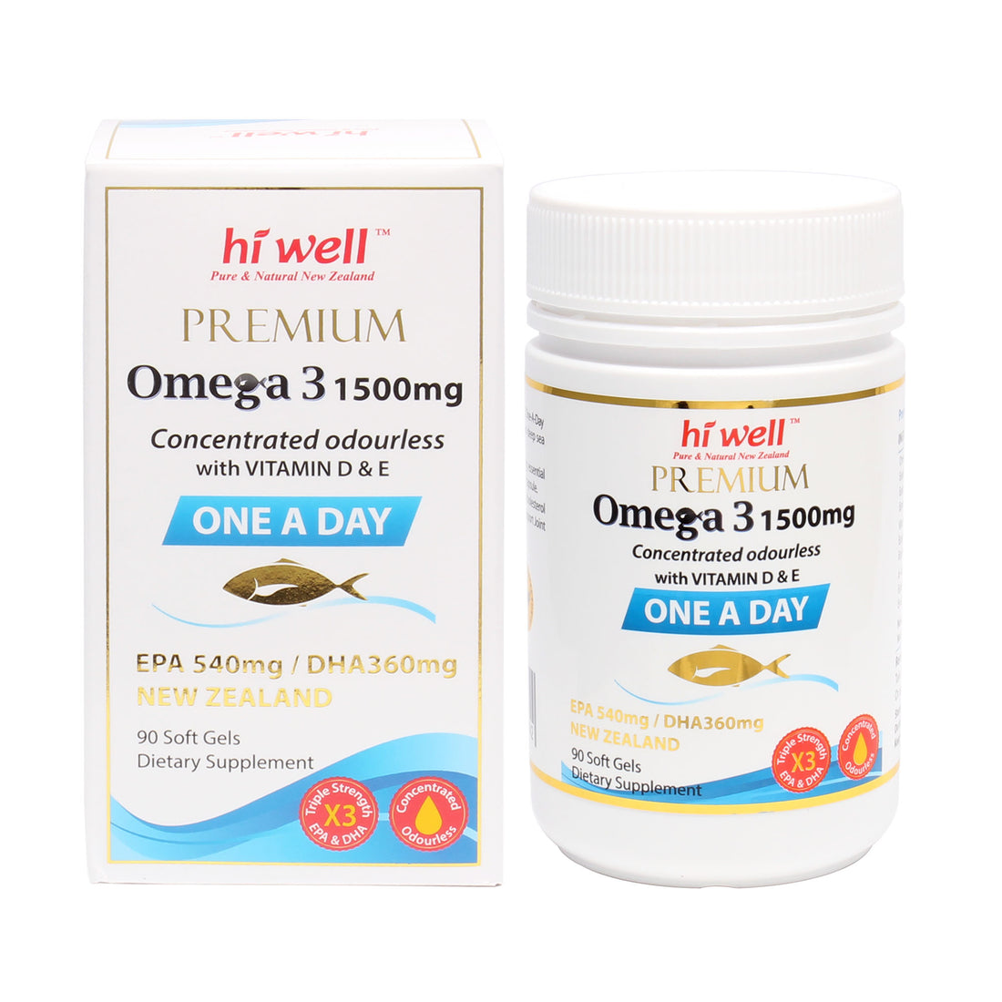 Hi Well Premium Omega 3 1500mg One A Day 90 Softgels – NZGIFT