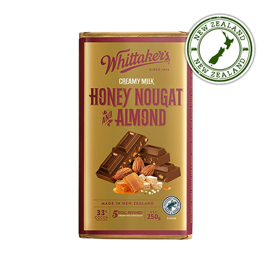 Honey Nougat & Almond Chocolate Block (250g)